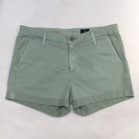 AG Adriano Goldschmied The Tristan Short Size 28R Tailored Style Light Green EUC - Picture 1 of 11